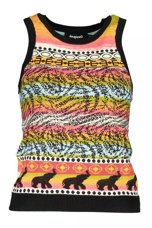 Desigual Chic Wide-Shoulder Tank with Contrasting Details - PER.FASHION