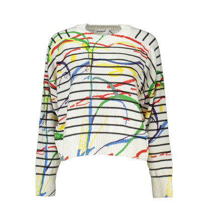 Desigual Chic Contrast Detail Crew Neck Sweater - PER.FASHION