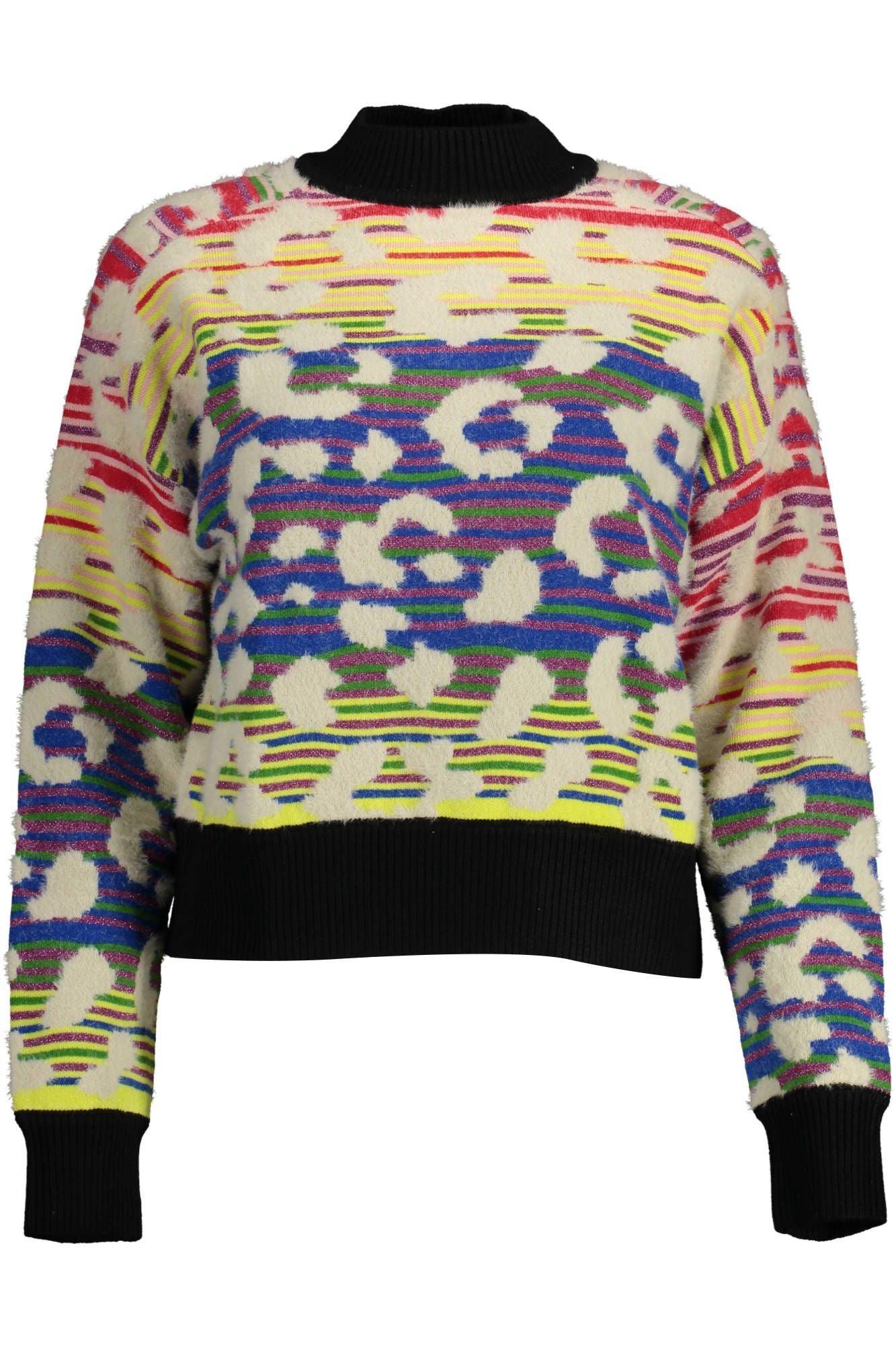 Desigual Chic Blue Contrasting Details Sweater - PER.FASHION