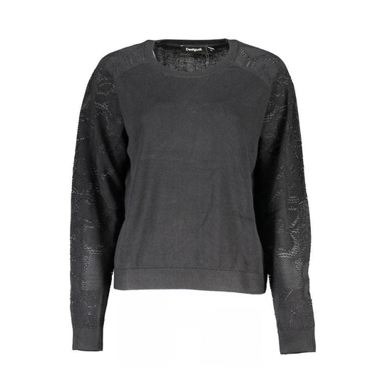 Desigual Black Cotton Sweater - PER.FASHION