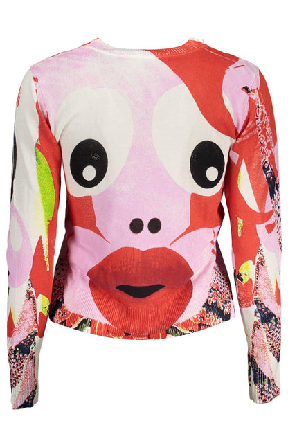 Desigual Chic Pink Contrasting Detail Sweater - PER.FASHION