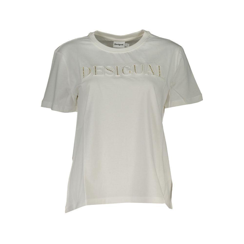 Desigual White Cotton Tops & T-Shirt - PER.FASHION