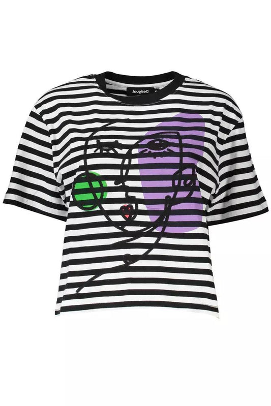 Desigual Chic Embroidered Cotton Tee with Logo Detail - PER.FASHION