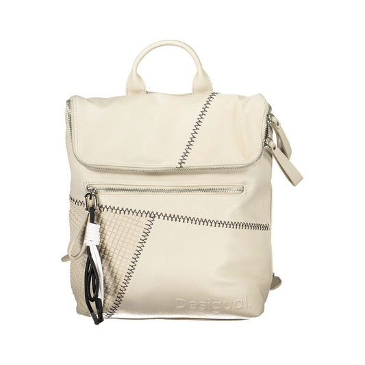 Desigual Beige Chic Backpack with Contrasting Details - PER.FASHION