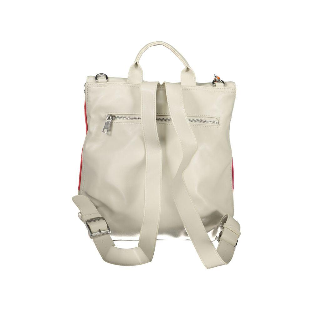 Desigual Chic White Backpack with Contrasting Details - PER.FASHION