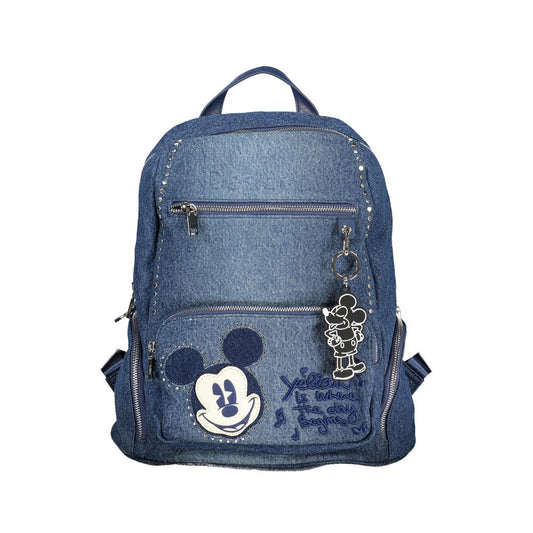 Desigual Chic Embroidered Blue Backpack with Contrasting Details - PER.FASHION