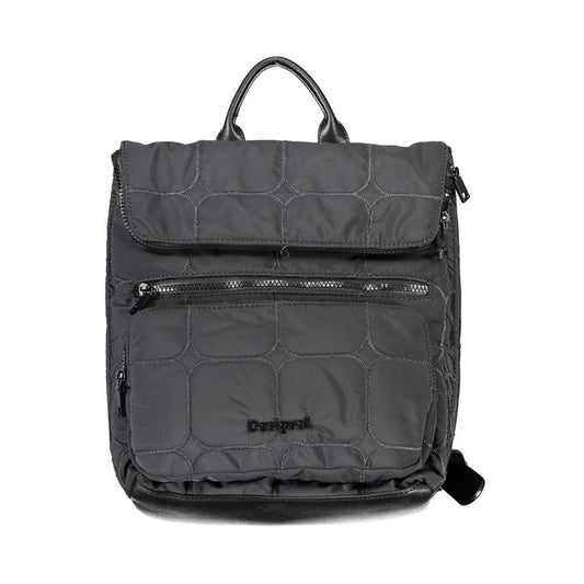 Desigual Chic Urban Black Polyester Backpack with Contrasting Details - PER.FASHION
