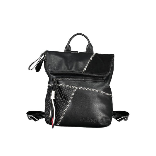 Desigual Chic Contrast Detail Black Backpack - PER.FASHION