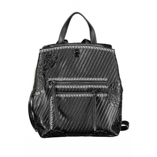 Desigual Chic Black Backpack with Contrast Details - PER.FASHION