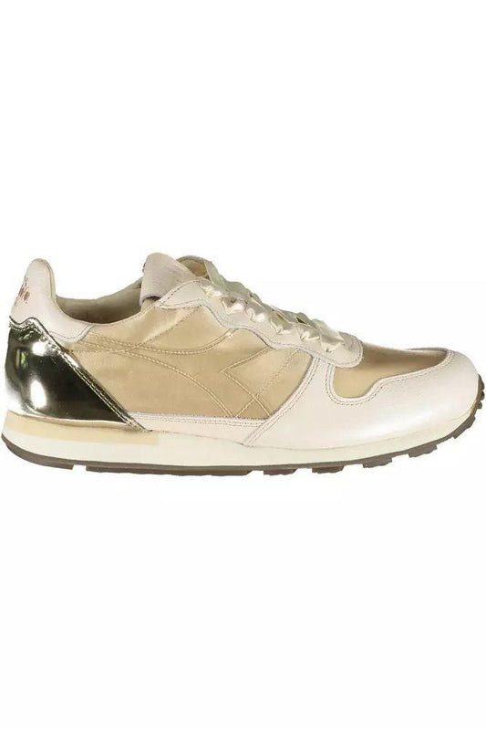 Diadora Beige Lace-Up Sneaker with Contrasting Details - PER.FASHION