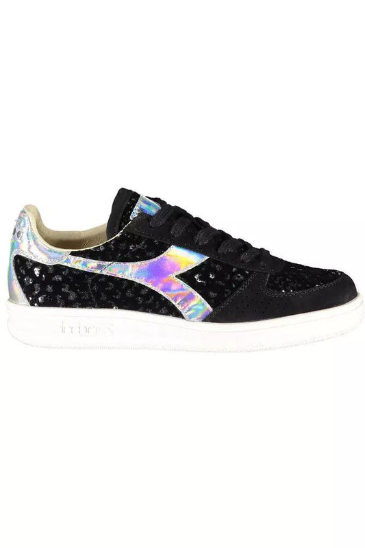 Diadora Chic Black Lace-Up Sneakers with Contrasting Details - PER.FASHION