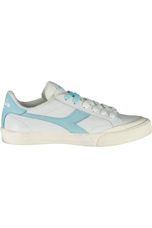Diadora Chic White Lace-Up Sneakers with Contrasting Details - PER.FASHION