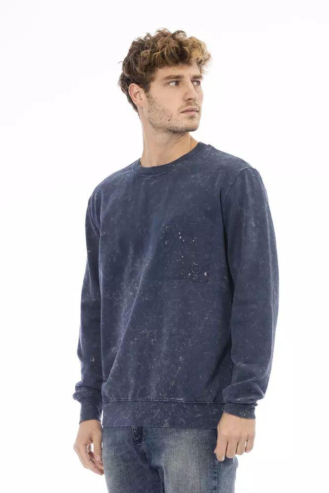 Distretto12 Chic Blue Fleece Sweater with Crew Neck - PER.FASHION