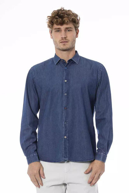 Distretto12 Chic Blue Slim Men's Italian Collar Shirt - PER.FASHION