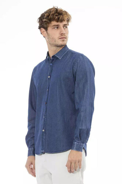 Distretto12 Chic Blue Slim Men's Italian Collar Shirt - PER.FASHION
