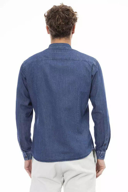 Distretto12 Chic Blue Slim Men's Italian Collar Shirt - PER.FASHION