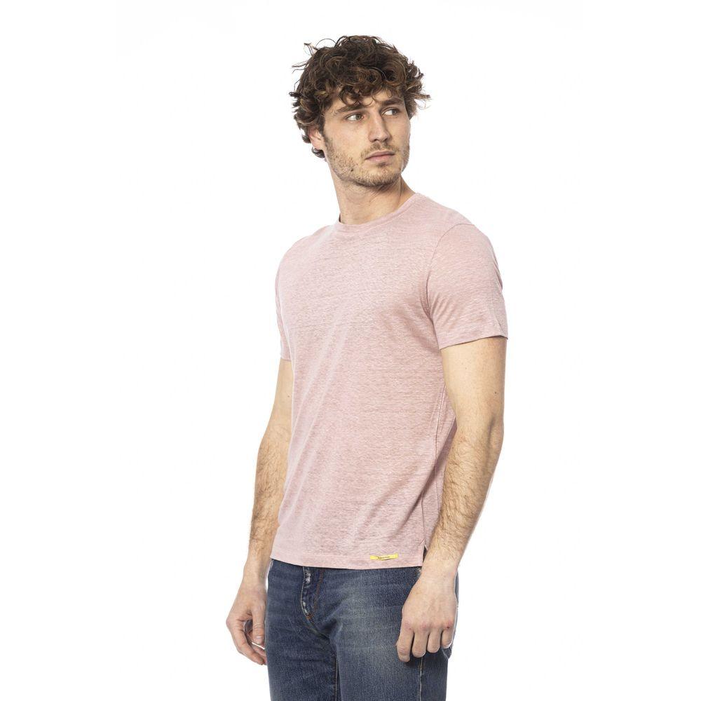 Distretto12 Chic Pink Cotton Crew Neck Tee - PER.FASHION