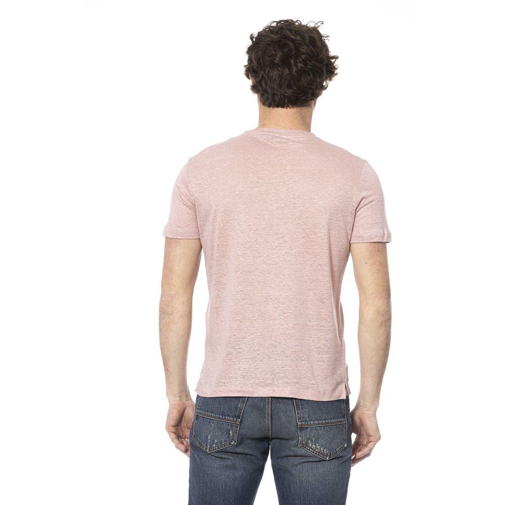 Distretto12 Chic Pink Cotton Crew Neck Tee - PER.FASHION