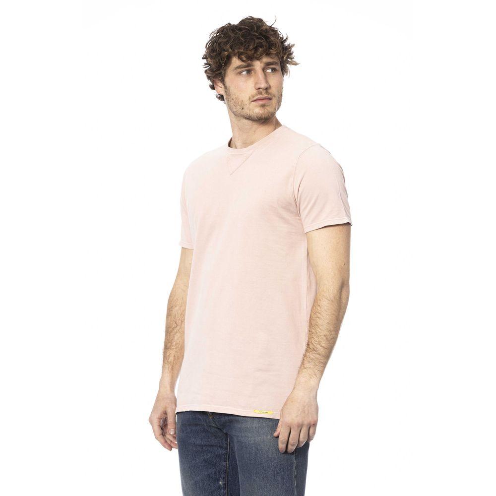 Distretto12 Chic Pink Crew Neck Cotton Tee - PER.FASHION