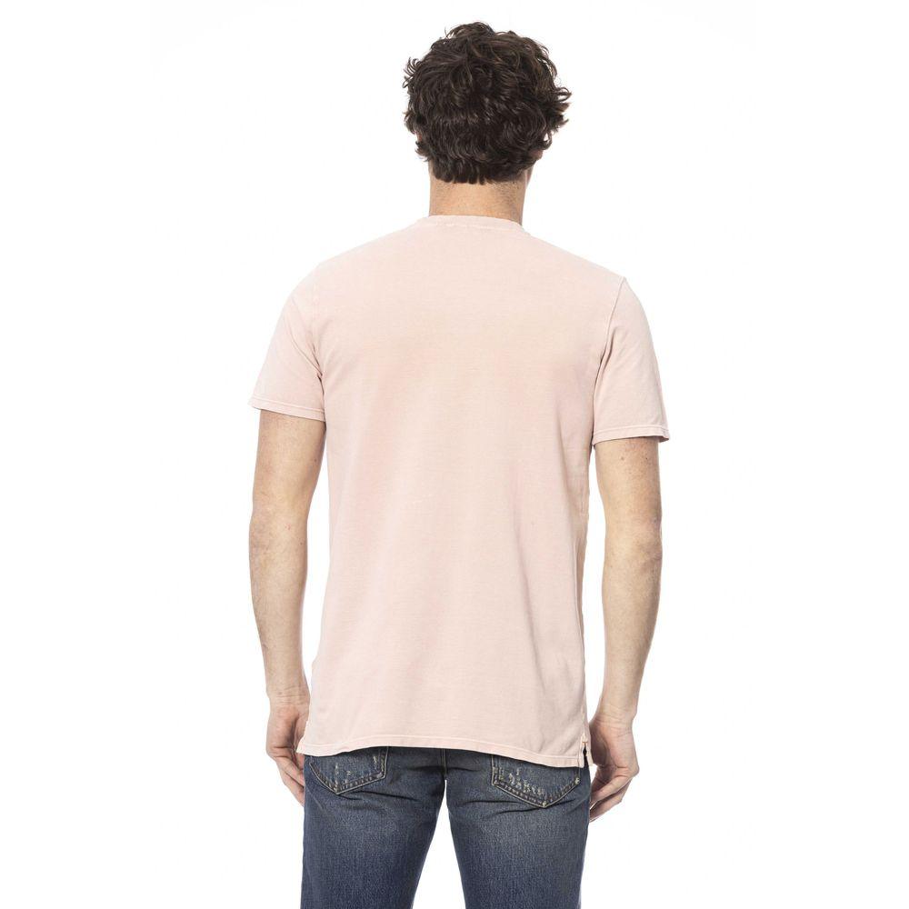 Distretto12 Chic Pink Crew Neck Cotton Tee - PER.FASHION