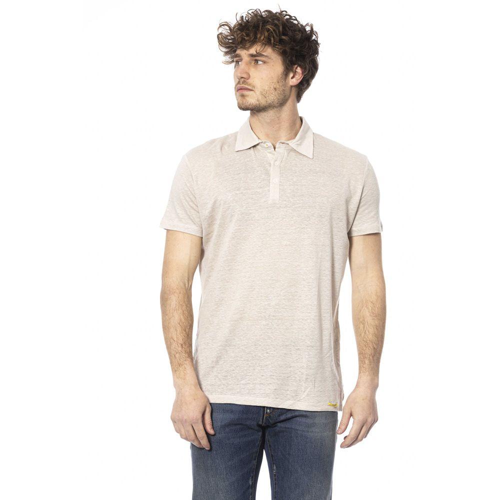 Distretto12 Elegant Beige Cotton Polo: Timeless Style - PER.FASHION