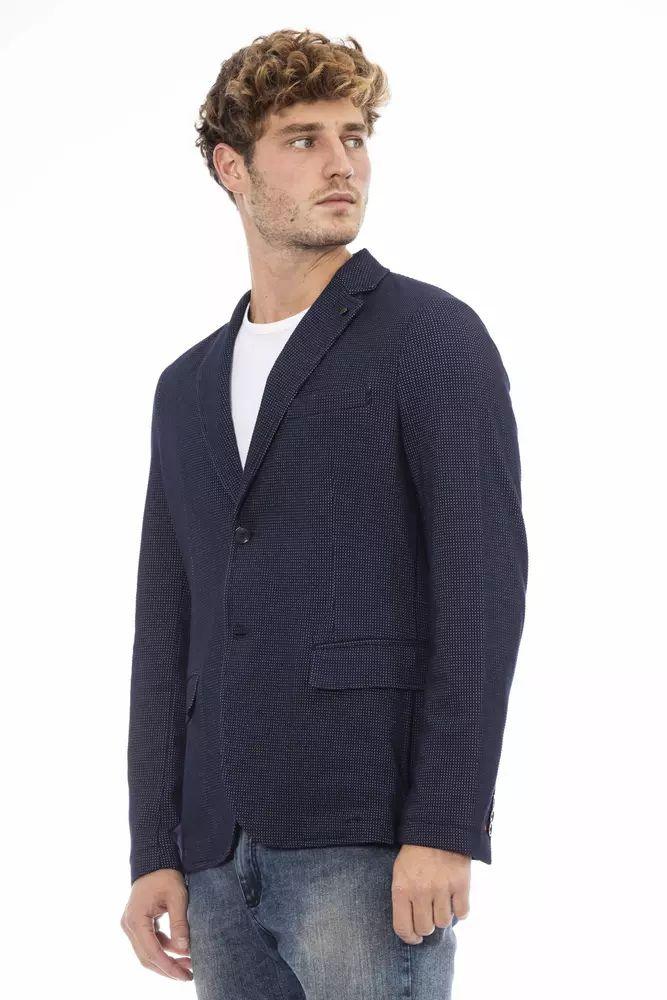 Distretto12 Elegant Blue Fabric Jacket with Button Closure - PER.FASHION