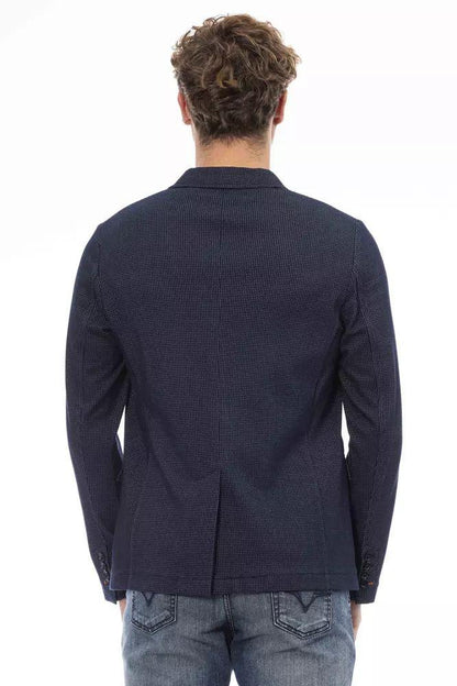 Distretto12 Elegant Blue Fabric Jacket with Button Closure - PER.FASHION