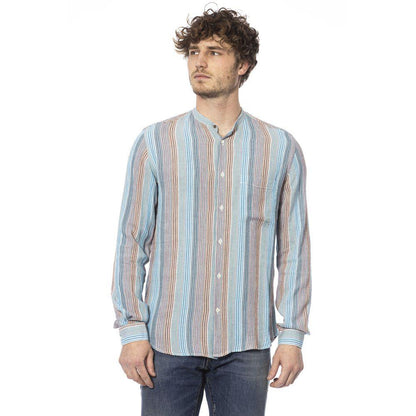 Distretto12 Elegant Light Blue Mandarincollar Shirt - PER.FASHION