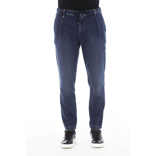 Distretto12 Sleek Blue Denim Jeans with Logo Detail - PER.FASHION