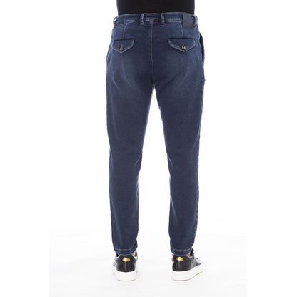 Distretto12 Sleek Blue Denim Jeans with Logo Detail - PER.FASHION