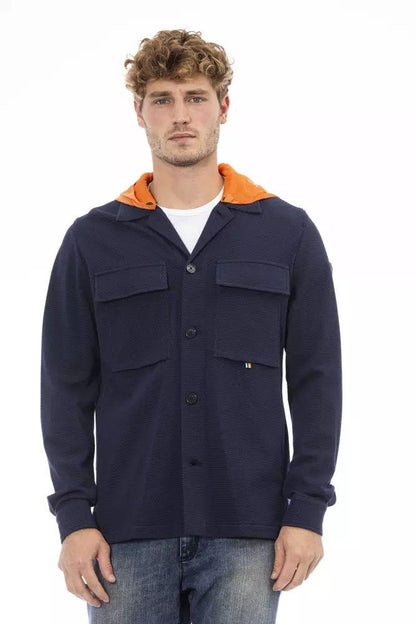 Distretto12 Sleek Waterproof Hooded Shirt in Blue - PER.FASHION