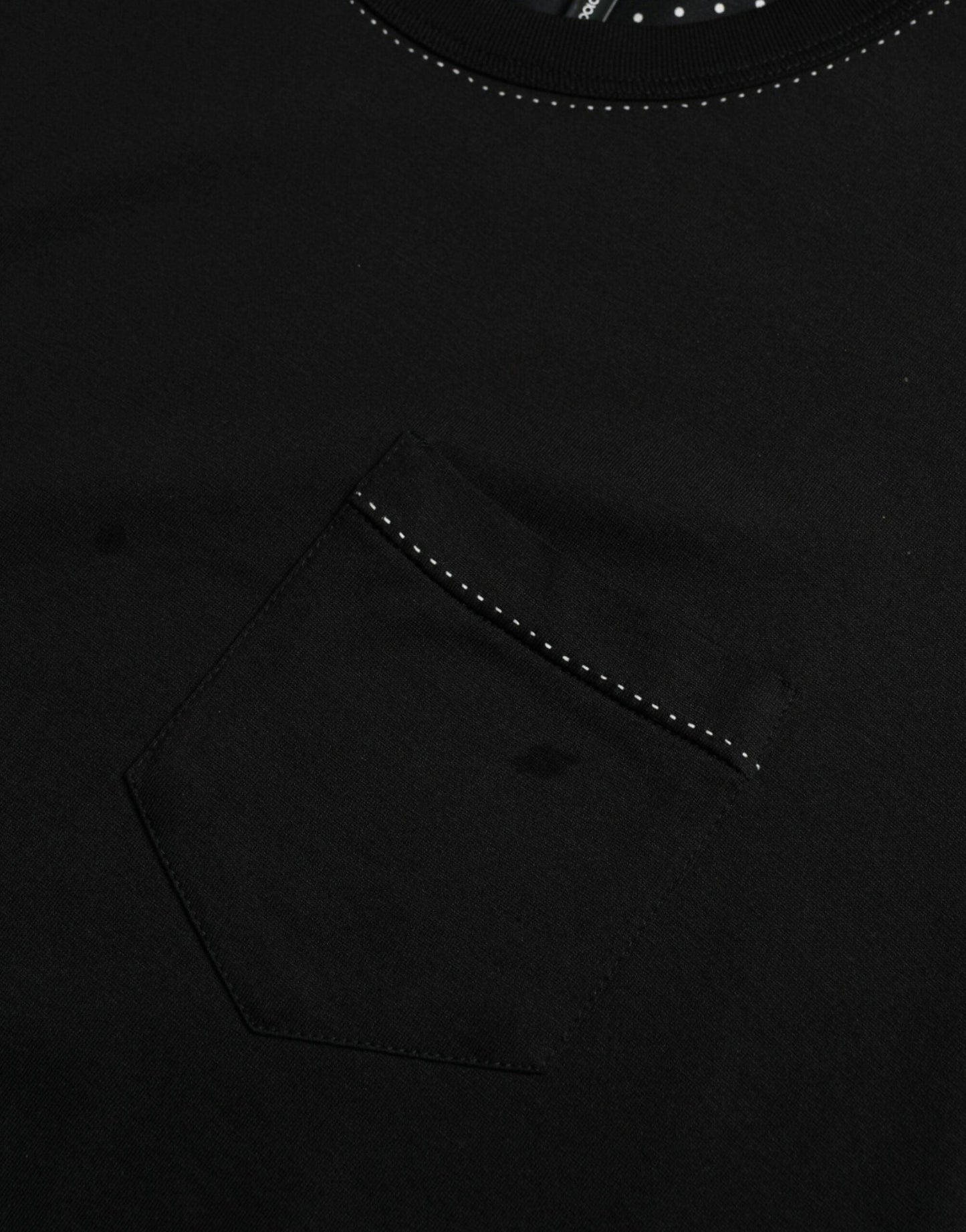 Dolce & Gabbana Black Cotton Round Neck Short Sleeve T-shirt - PER.FASHION