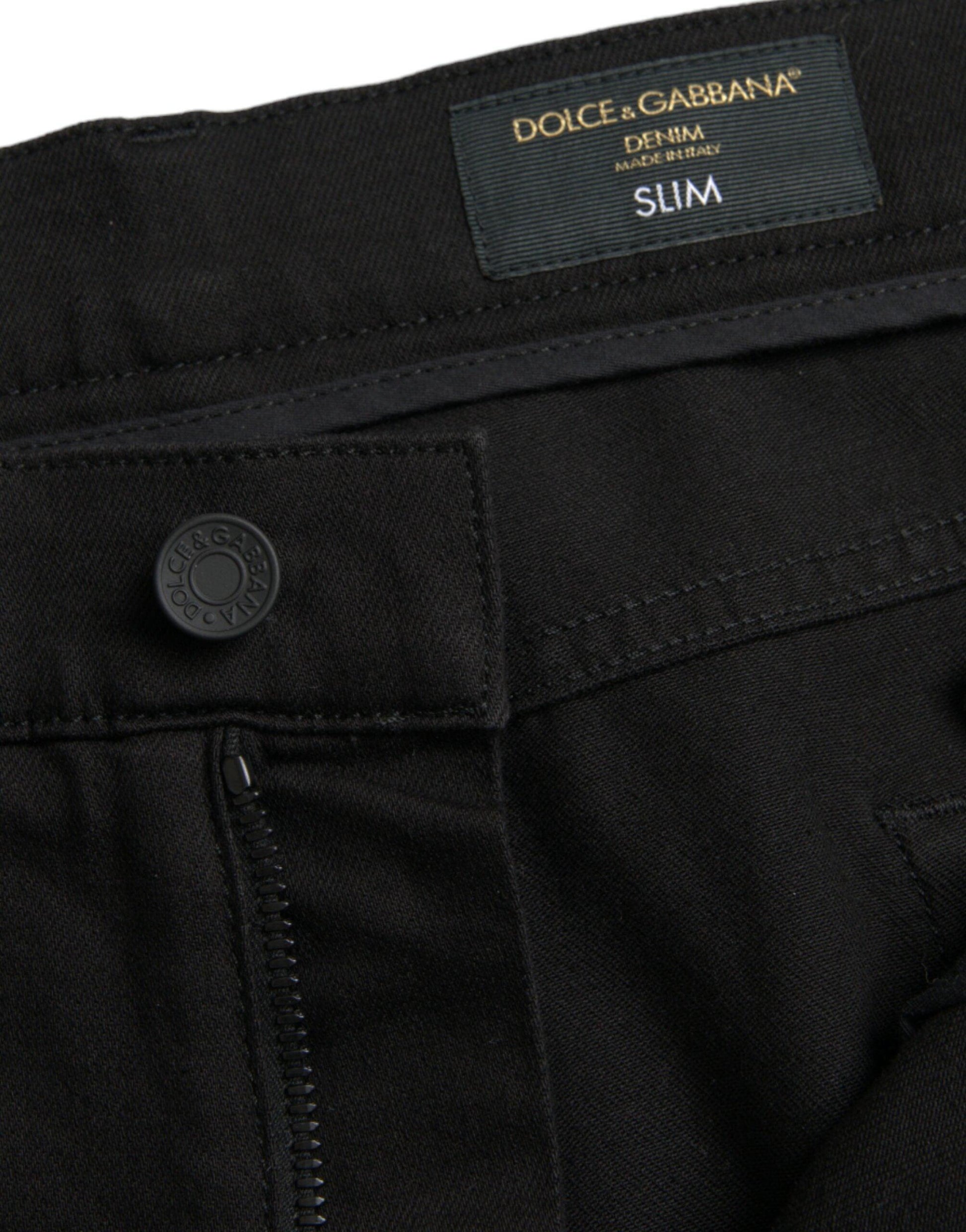 Dolce & Gabbana Black Cotton Stretch Slim Skinny Denim Jeans - PER.FASHION