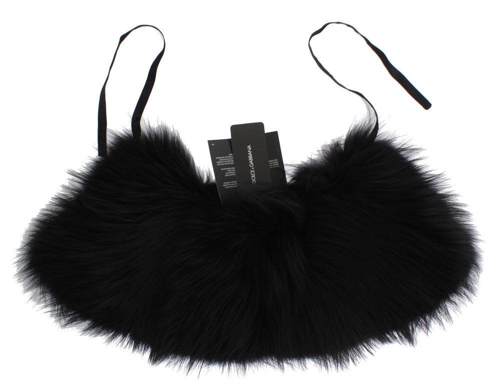 Dolce & Gabbana Black Fox Fur Chic Shoulder Wrap - PER.FASHION