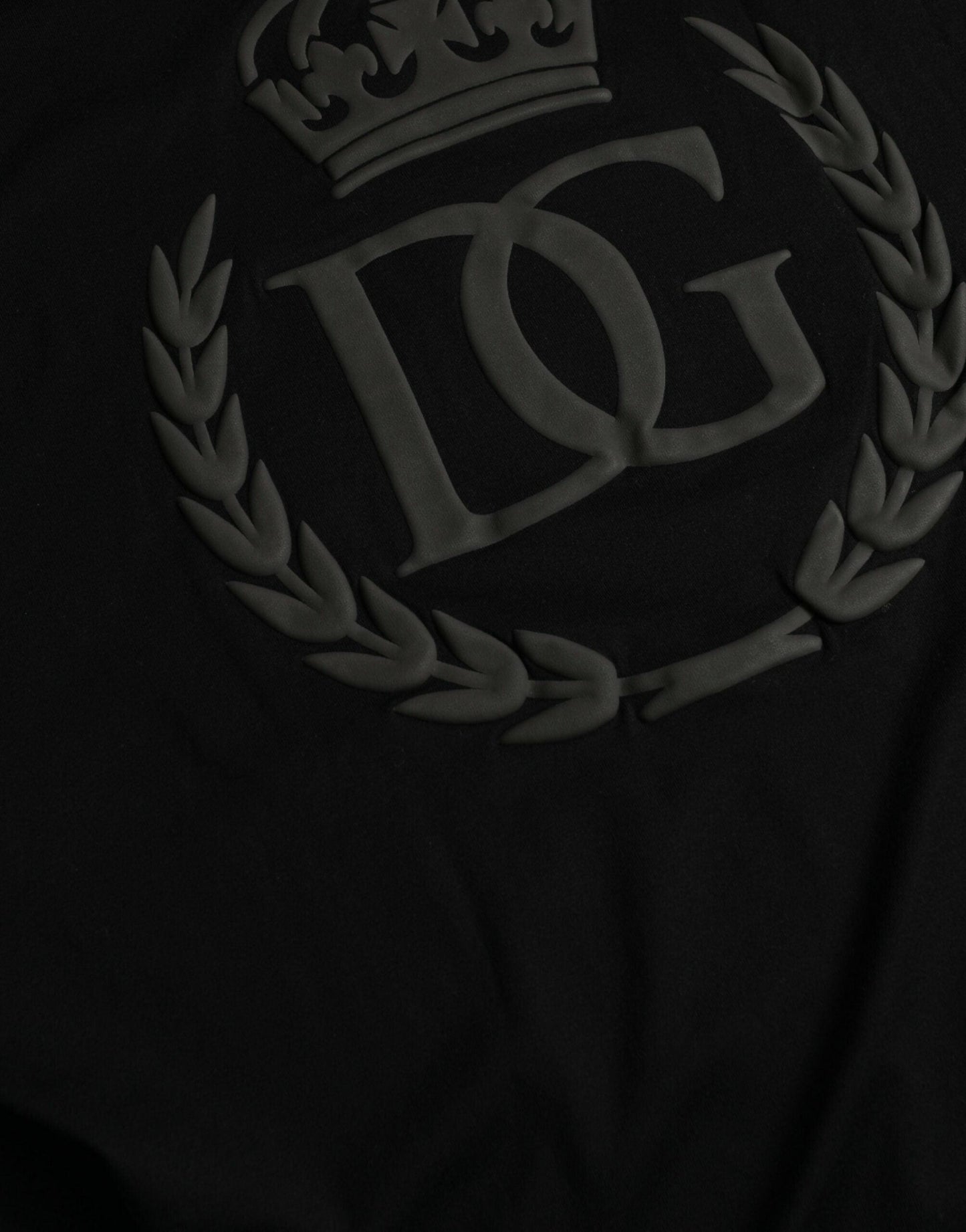 Dolce & Gabbana Black Logo Embossed Crew Neck Short Sleeves T-shirt - PER.FASHION