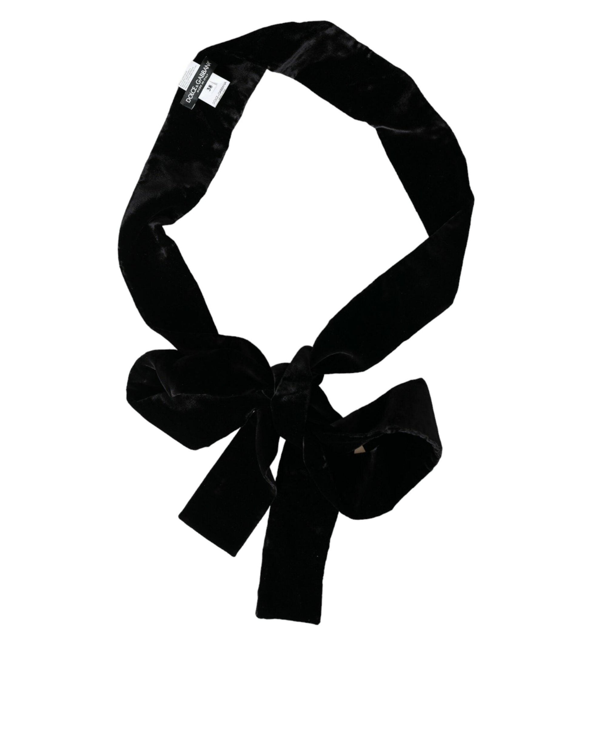 Dolce & Gabbana Black Viscose Wide Waist Women Belt - PER.FASHION