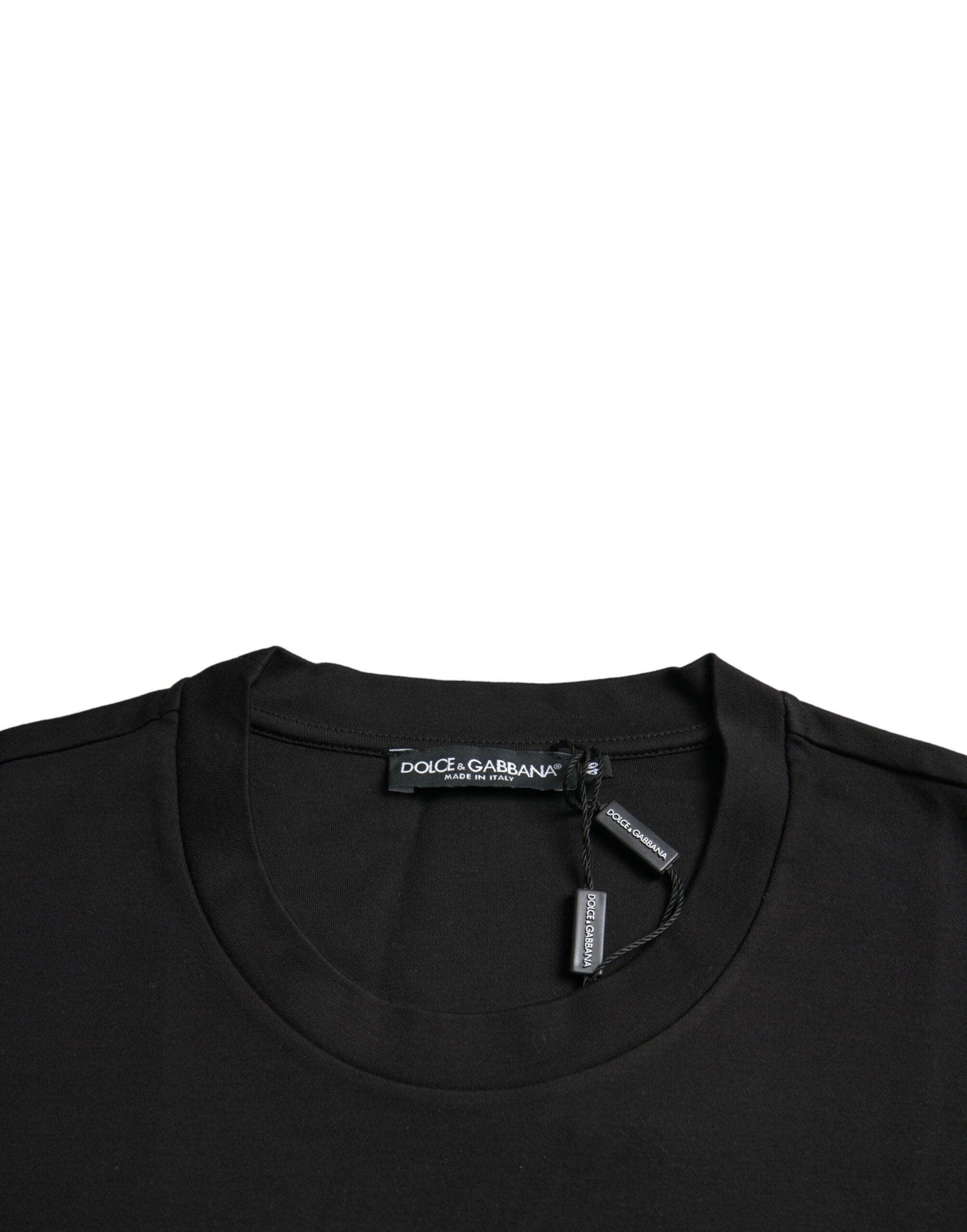 Dolce & Gabbana Black With Love Always Crew Neck Top T-shirt - PER.FASHION