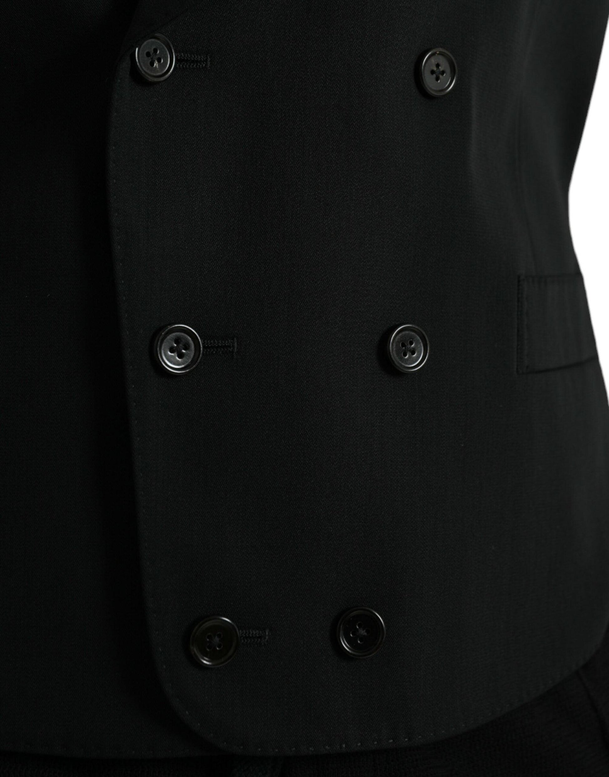 Dolce & Gabbana Black Wool Waistcoat Dress Formal Vest - PER.FASHION