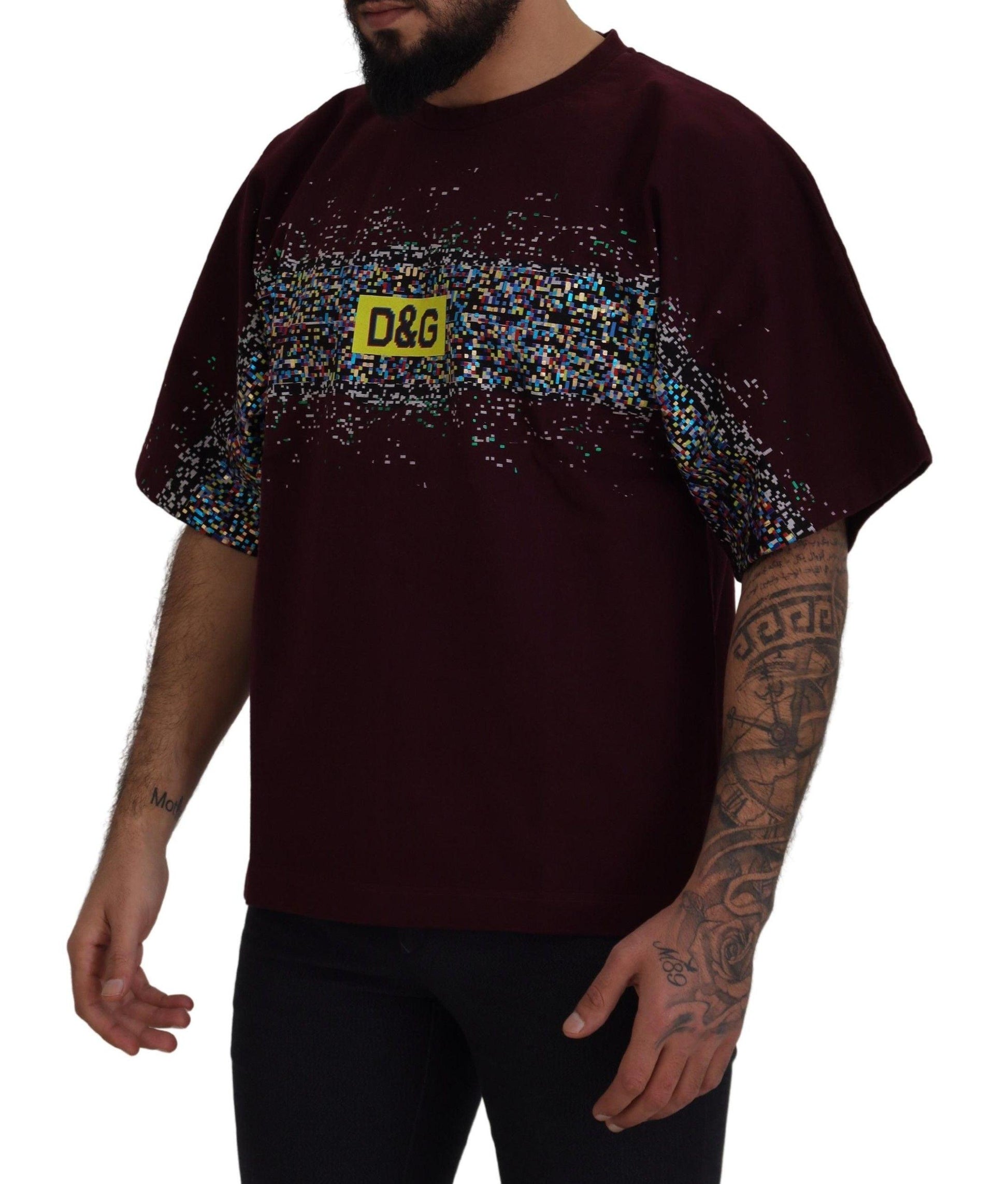 Dolce & Gabbana Bordeaux Crewneck Cotton Tee - PER.FASHION