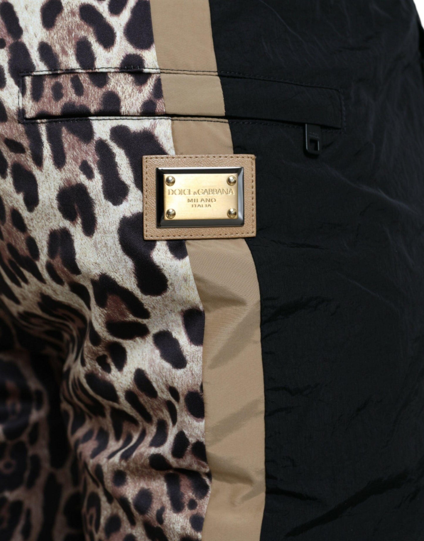 Dolce & Gabbana Brown Leopard Print Polyester Jogger Pants - PER.FASHION