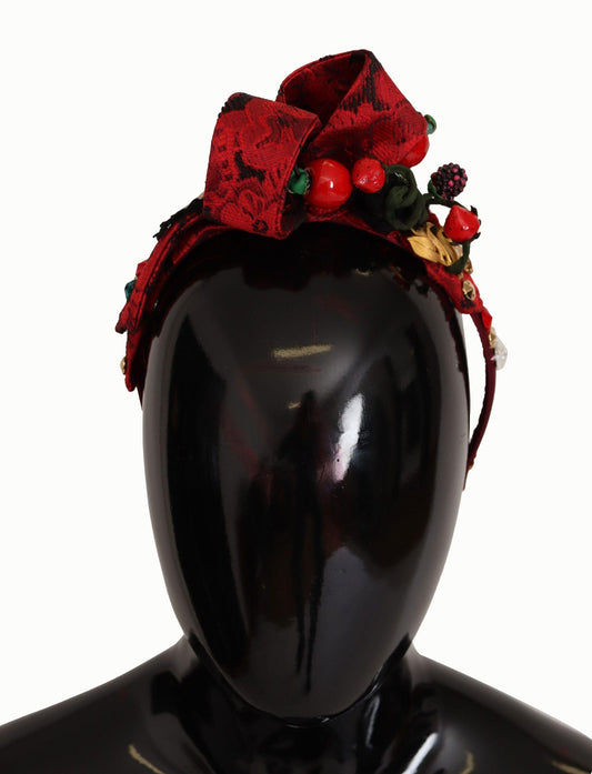 Dolce & Gabbana Cherry Sicily Embellished Red Diadem - PER.FASHION
