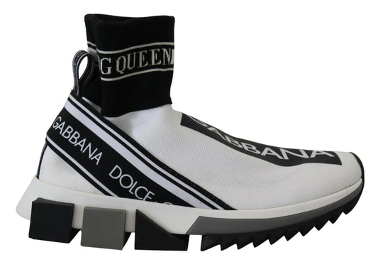 Dolce & Gabbana Chic Black and White Sorrento Slip-On Sneakers - PER.FASHION