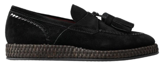 Dolce & Gabbana Chic Black Suede Espadrille Sneakers - PER.FASHION