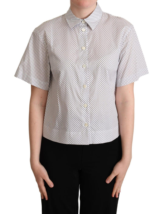 Dolce & Gabbana Chic Gray Polka Dot Short Sleeve Polo - PER.FASHION