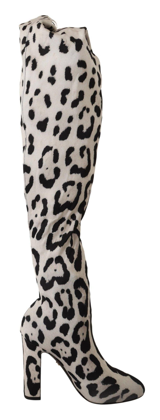 Dolce & Gabbana Chic Leopard High-Heel Over-Knee Boots - PER.FASHION