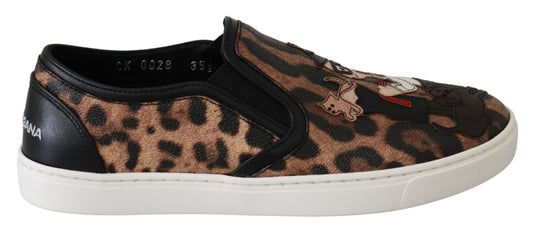 Dolce & Gabbana Chic Leopard Print Loafers for Elegant Comfort - PER.FASHION