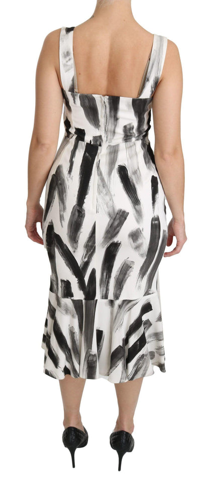 Dolce & Gabbana Chic Monochrome Sheath Midi Dress - PER.FASHION