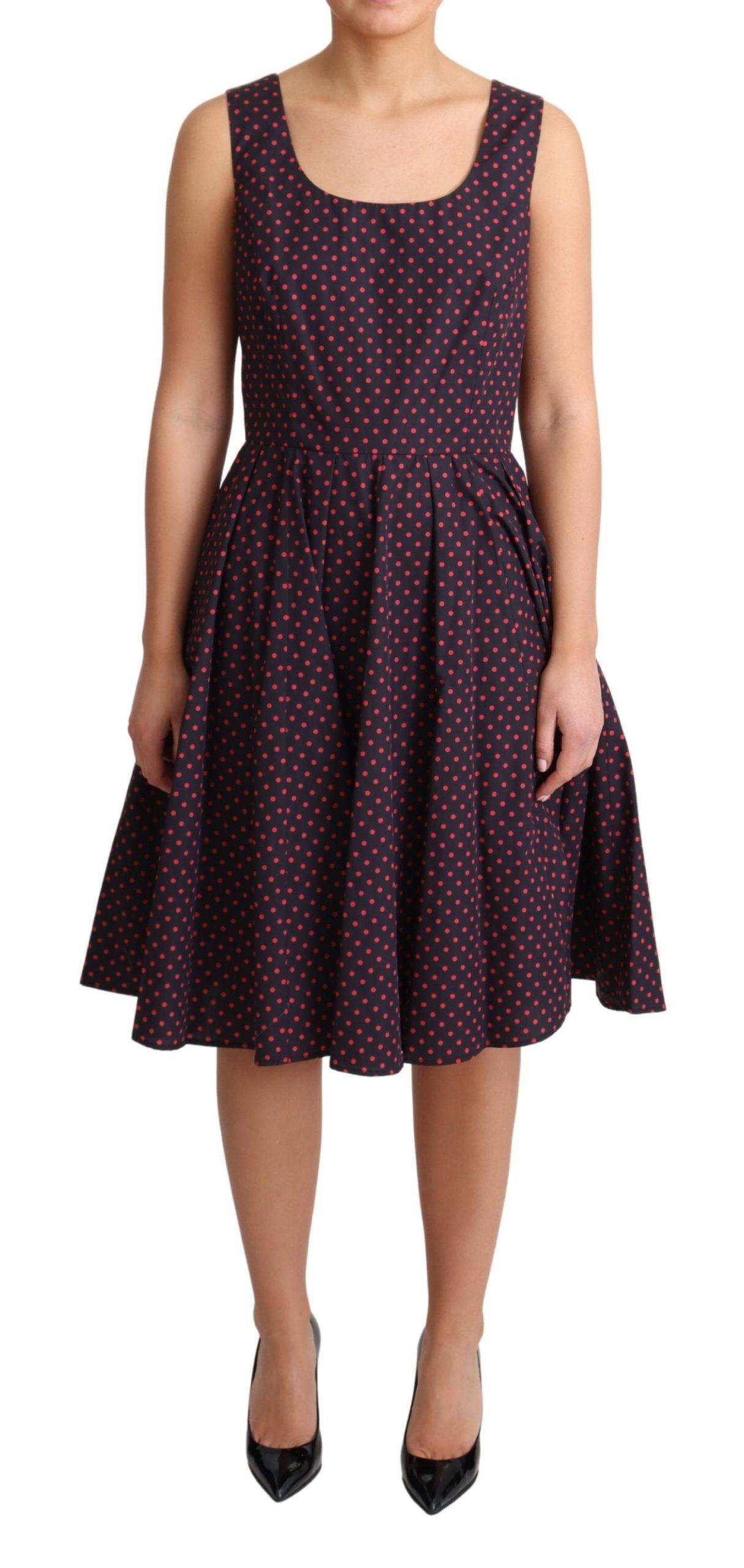 Dolce & Gabbana Chic Polka Dotted A-Line Sleeveless Dress - PER.FASHION