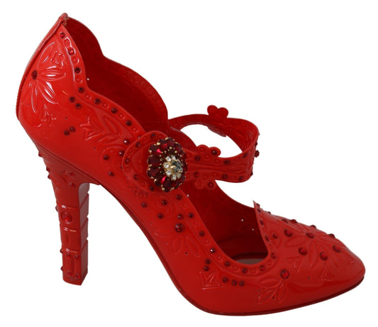Dolce & Gabbana Chic Red Crystal Cinderella Pumps - PER.FASHION