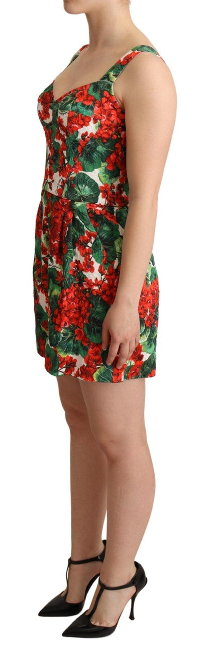Dolce & Gabbana Chic Red Geranium Print Sleeveless Jumpsuit - PER.FASHION